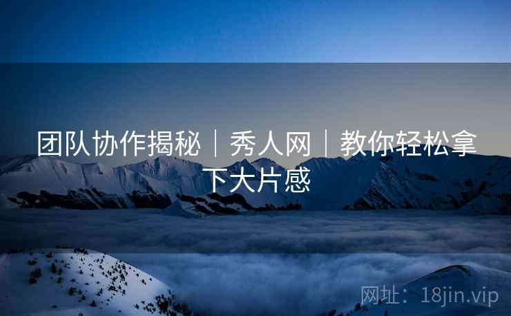 团队协作揭秘｜秀人网｜教你轻松拿下大片感